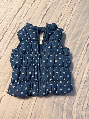 Self Esteem Navy Blue Quilted Heart Vest for Girls